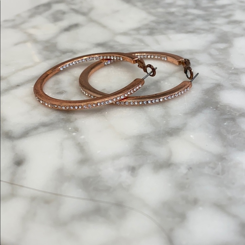 Rose gold hoop earrings